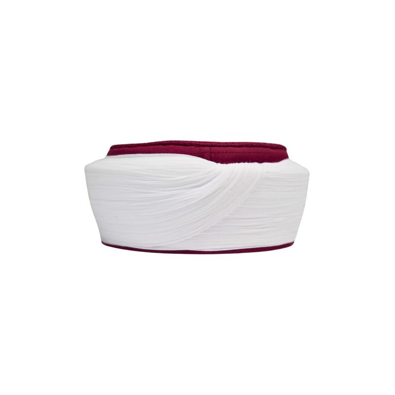 Talebe Sarığı-Bordo Takke-Düz Sarım-Nâli Şerif-5 metre