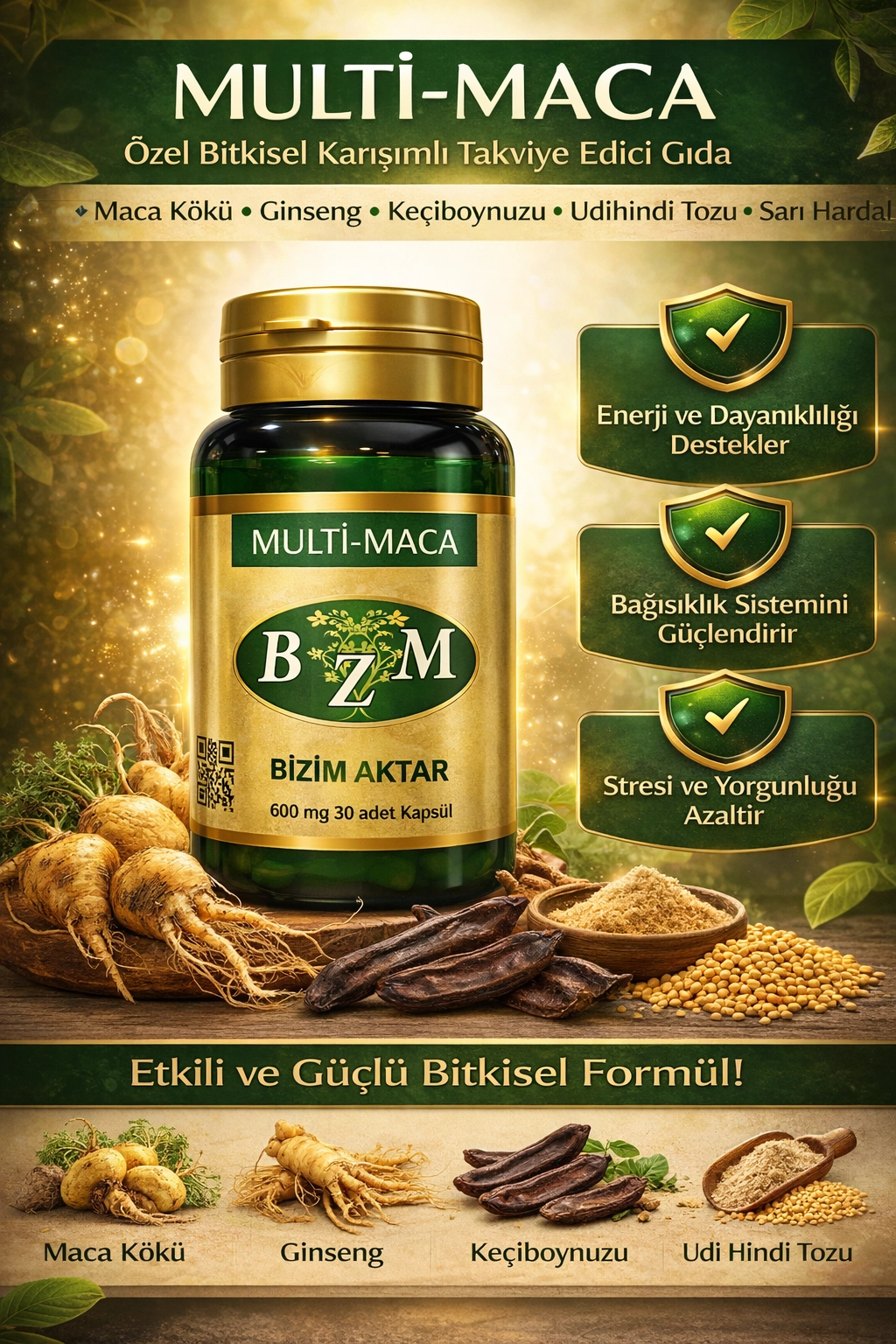 BZM Multi-Maca Kapsülü 600 Mg 30’lu