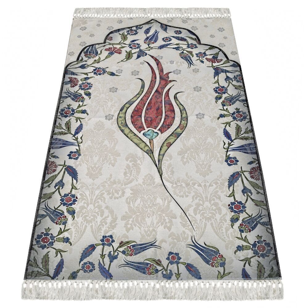 Hediyelik Kadife Kaplı Kur’an-ı Kerim, Seccade, İnci Tesbih, Asetat Kutulu (26×23)  Set