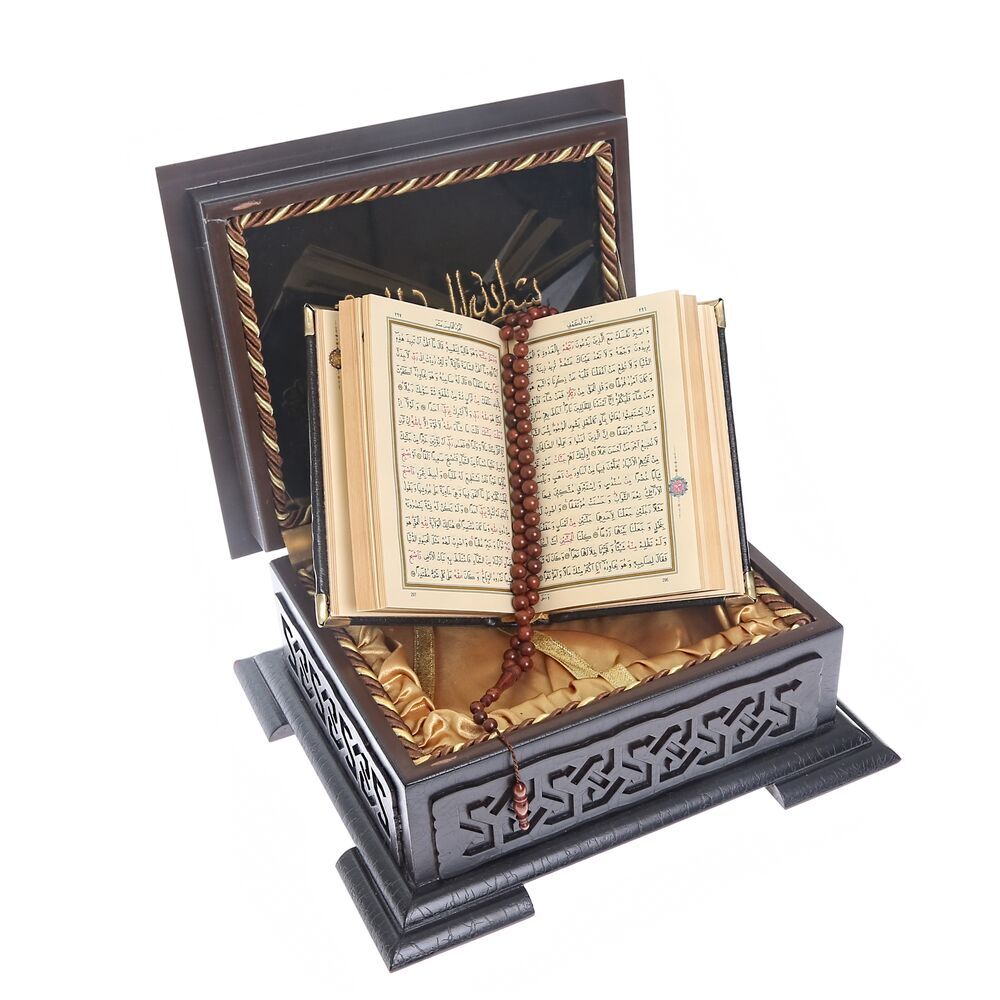 Hediyelik Kur’an-ı Kerim, Kuka Tesbih, Ahşap Kutulu Set