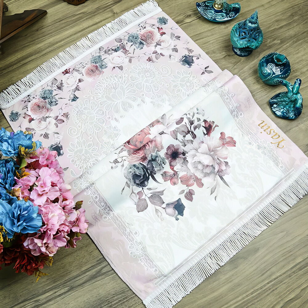 İsme Özel Lüks Hürrem Astarsız Seccade - Pembe 68 x 117 cm