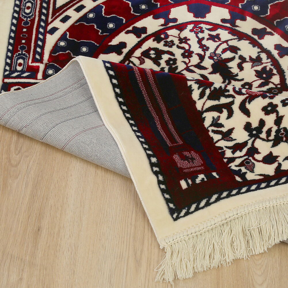 Medine Halı Tipi Kalın Yumuşak  Kadife Çeyizlik  Seccade Elegant- Bordo (70*120 cm 1040 gr)