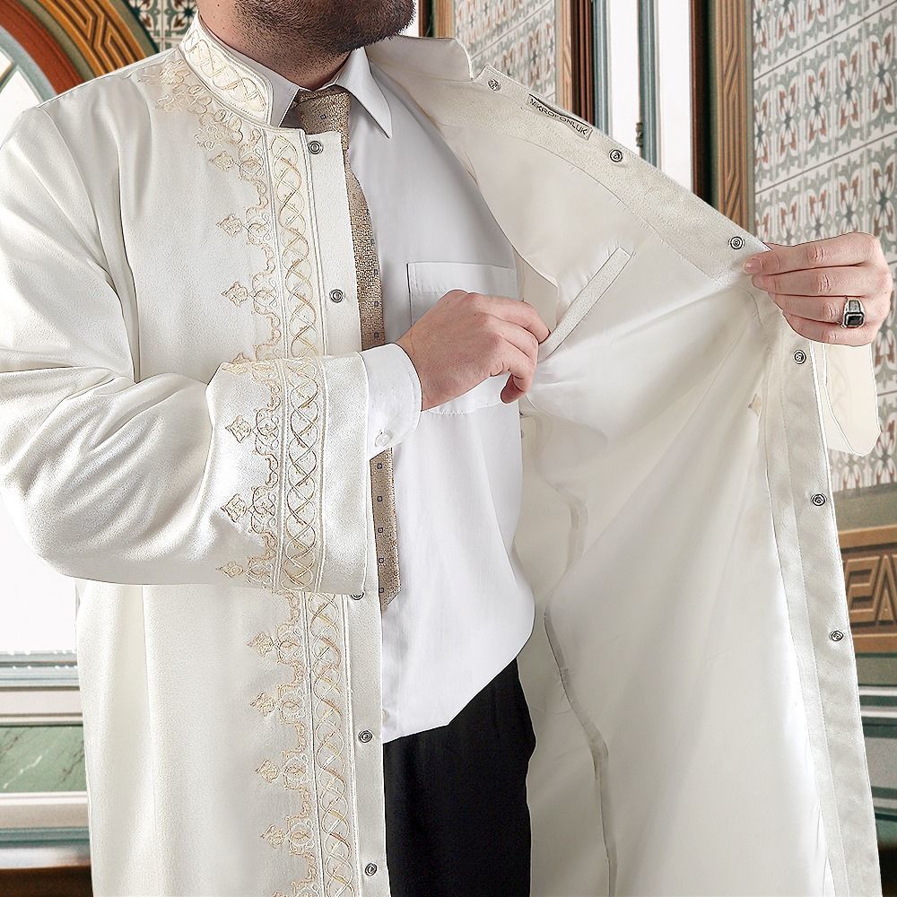 Lüks Ubeyde İmam Cübbesi Krem