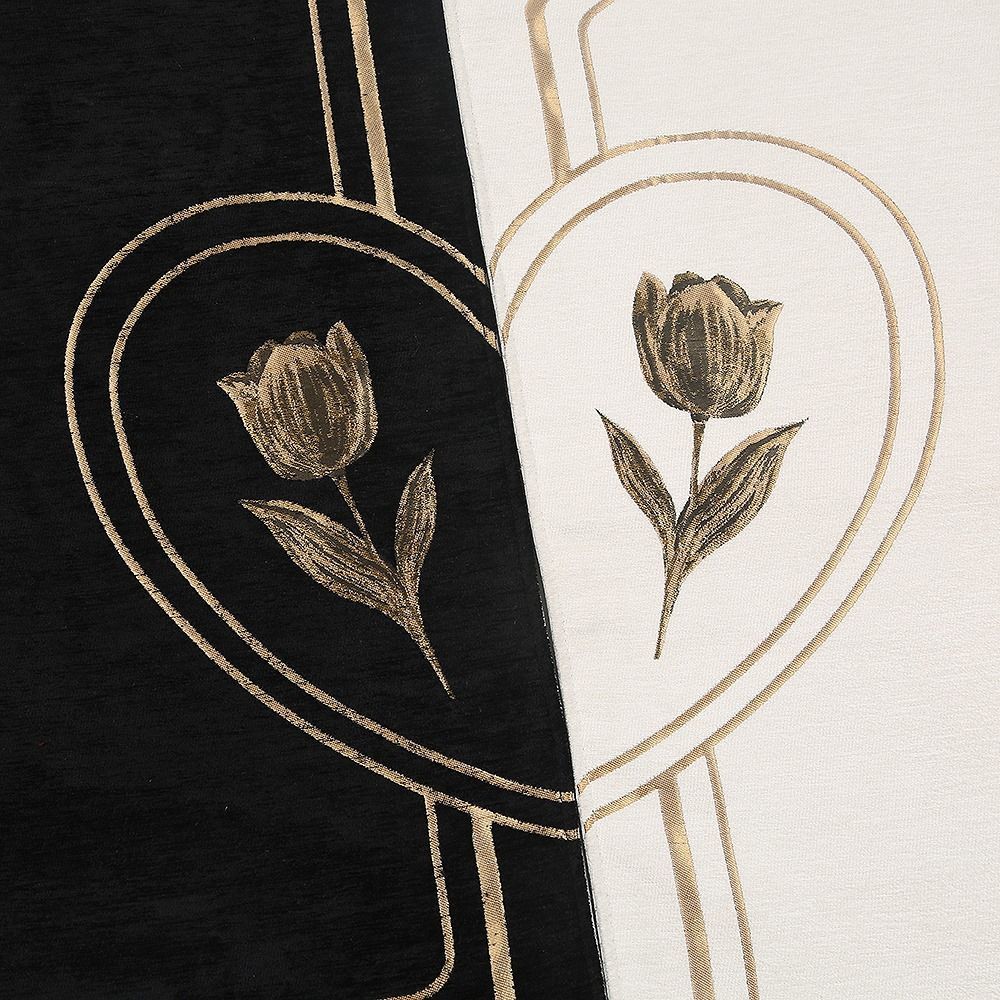 Kalbi Tamamla Eşlere Özel Çiftli Seccade Siyah Beyaz Gold İşlemeli(70*120cm330gr Tek Ürün Ölçüsü )