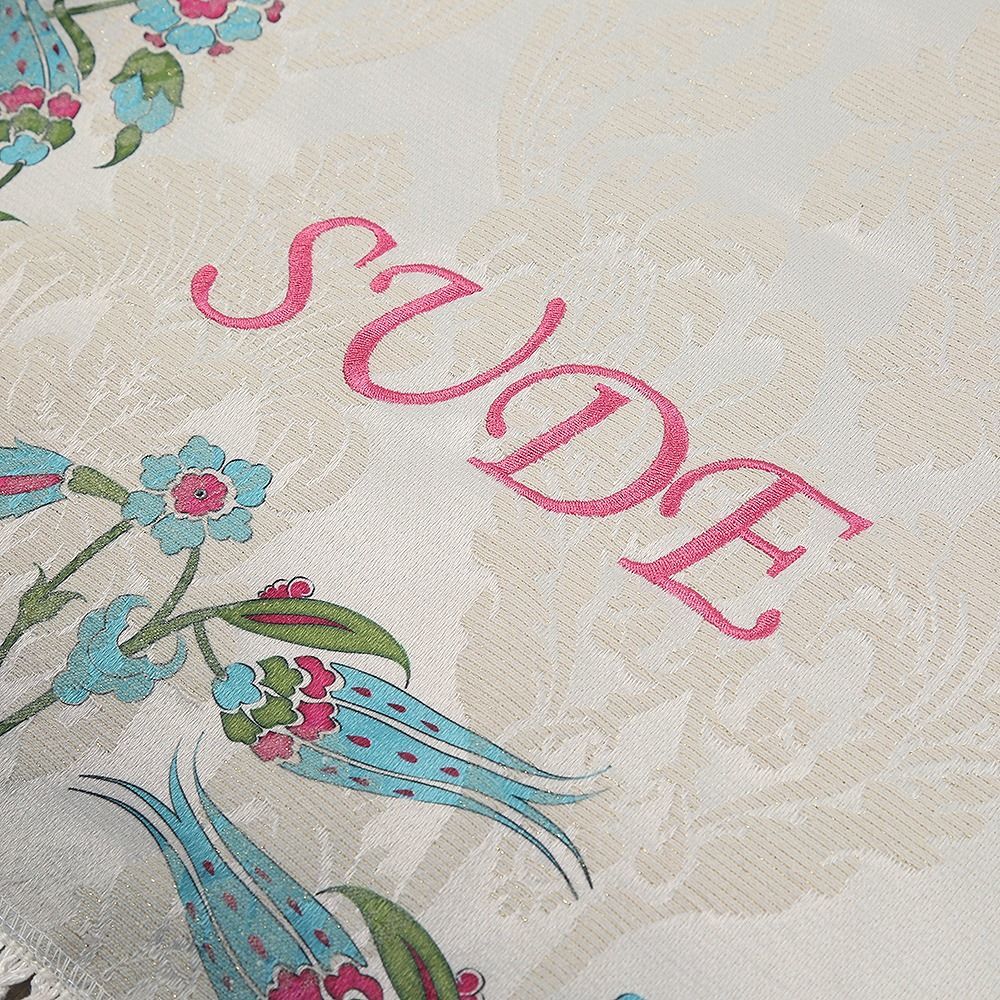 İsminizi Seccadeye Yazıyoruz İnce Pamuk Seccade Fuşya- Lale(70*117cm)