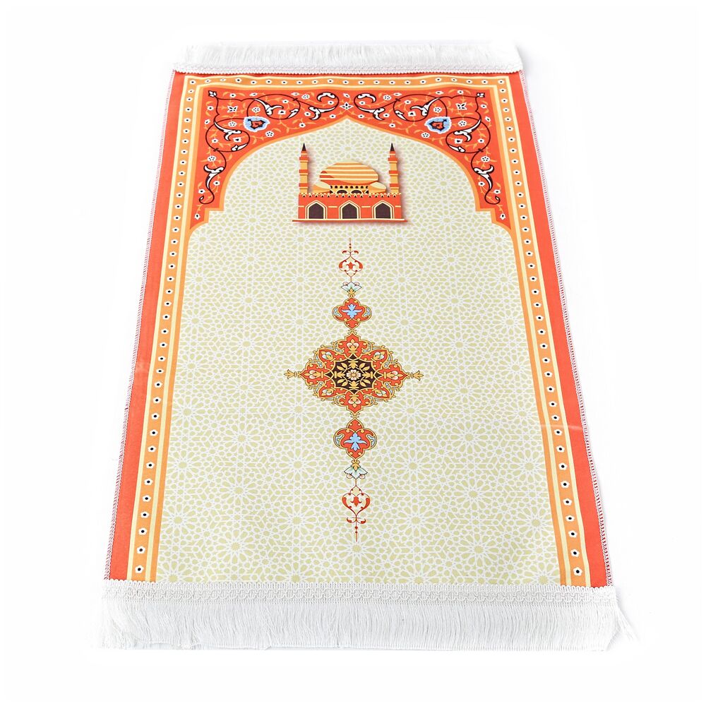 Çocuk Seccadesi Kudüs Turuncu 82×45 cm 110 gr- Tesbih Hediyeli