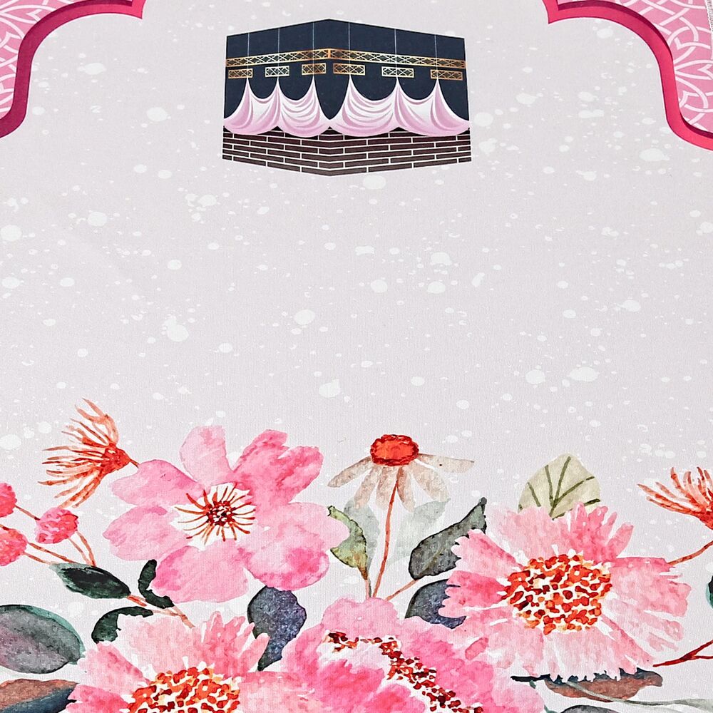 Çocuk Seccadesi Kabe Pembe 82×45 cm 110 gr - Tesbih Hediyeli