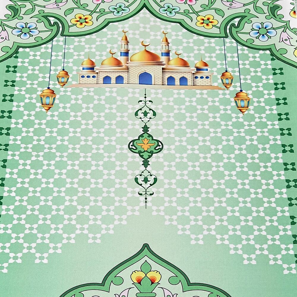 Çocuk Seccadesi Nebevi Yeşil 82×45 cm 110 gr - Tesbih Hediyeli