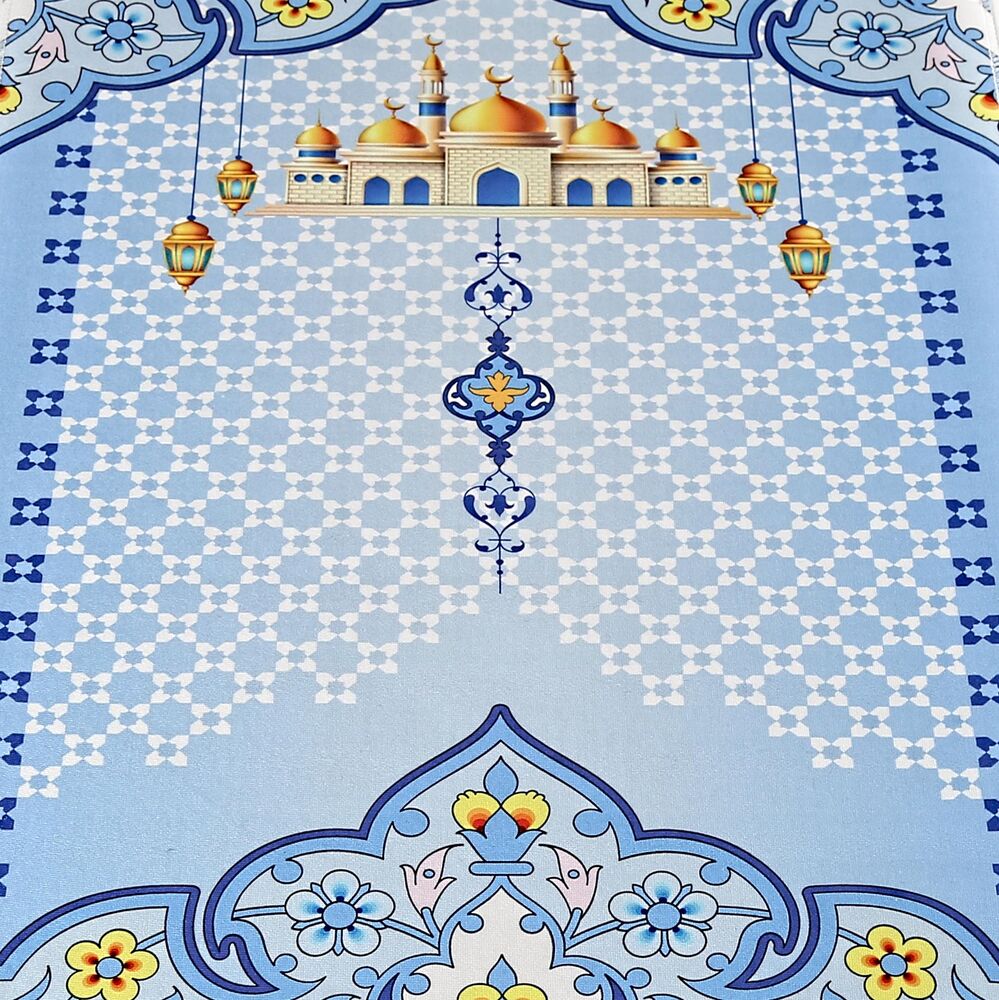 Çocuk Seccadesi Nebevi - Mavi 82×45 cm 110 gr - Tesbih Hediyeli