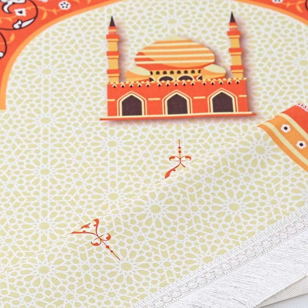 İsme Özel Çocuk Seccadesi Kudüs Turuncu 82×45 cm 110 gr- Tesbih Hediyeli