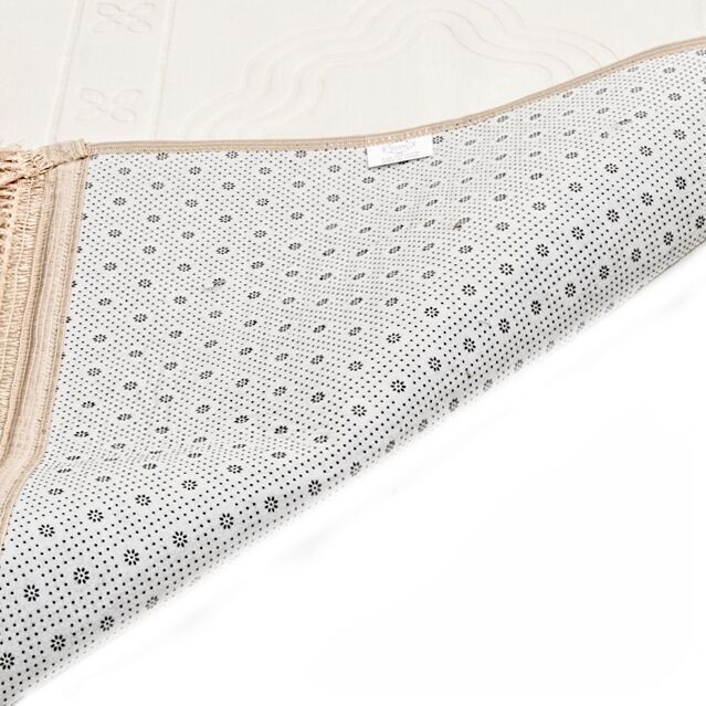 Lüks Kadife Peluş Seccade Krem İsimli 70 x 110 cm - 750 gr