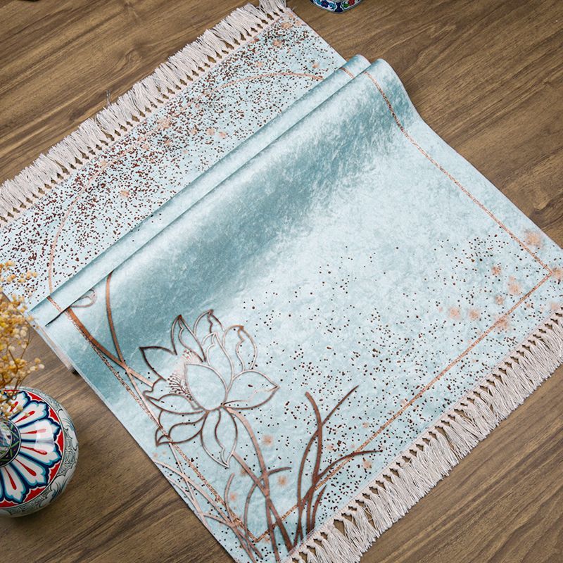 Çeyizlik Seccade Leyali Serisi Mavi 65×115 cm - 320 gr
