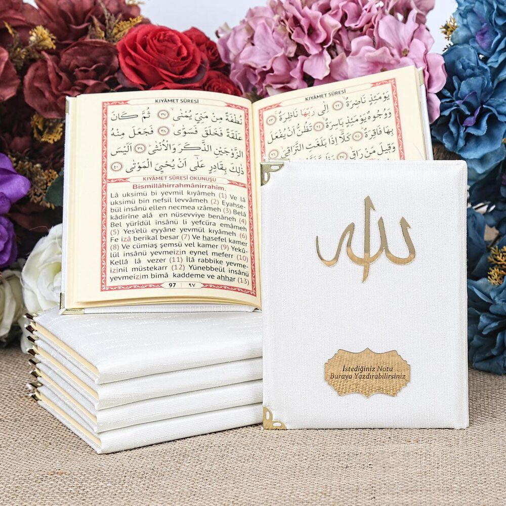 Yasin Kitabı 10 Adet Şantuk Kumaş (Çanta Boy 12×16, 128 Sayfa) Krem