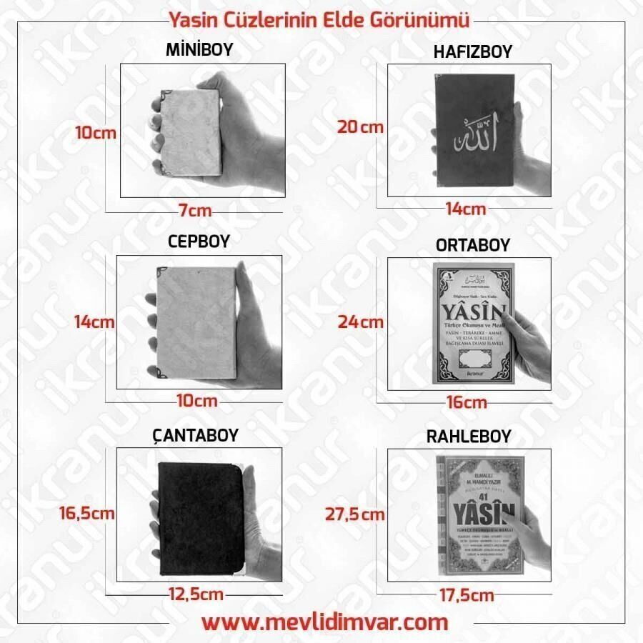 Yasin Kitabı 10 Adet Şantuk Kumaş (Çanta Boy 12×16, 128 Sayfa) Lacivert