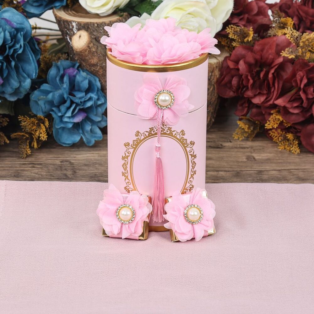 Hediyelik Silindir (18x10) ve Şal Seti Pembe