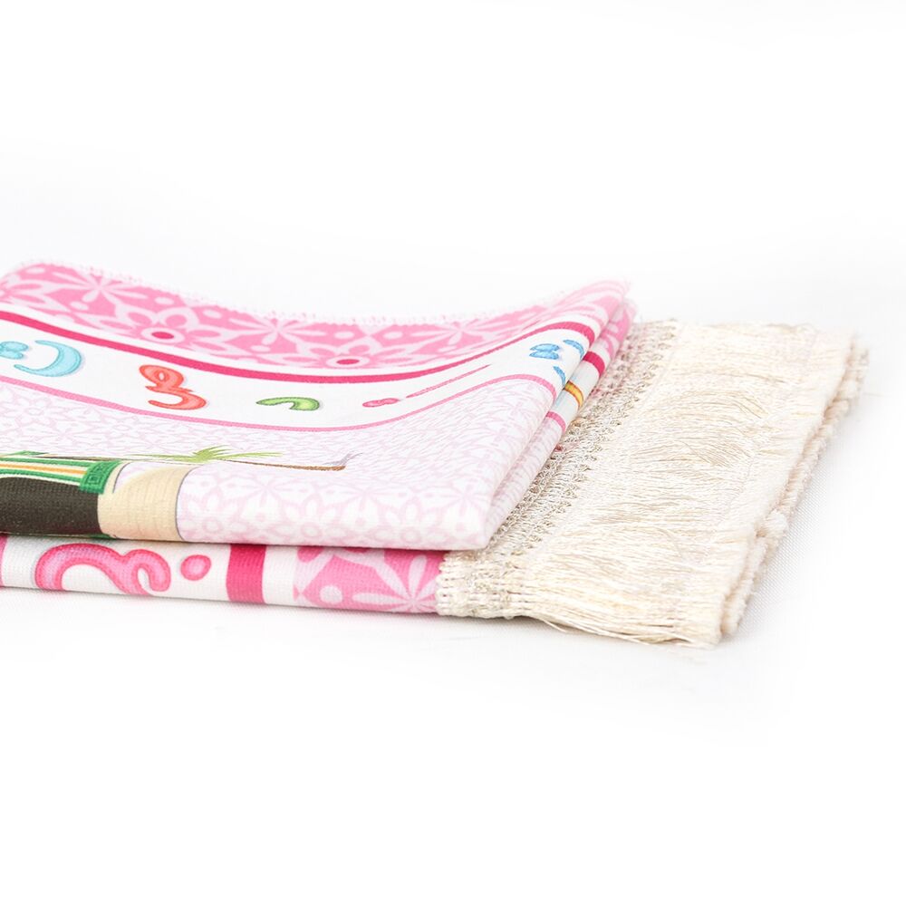 Çocuk Seccadesi Aksa Pembe 82×45 cm 110 gr - Tesbih Hediyeli