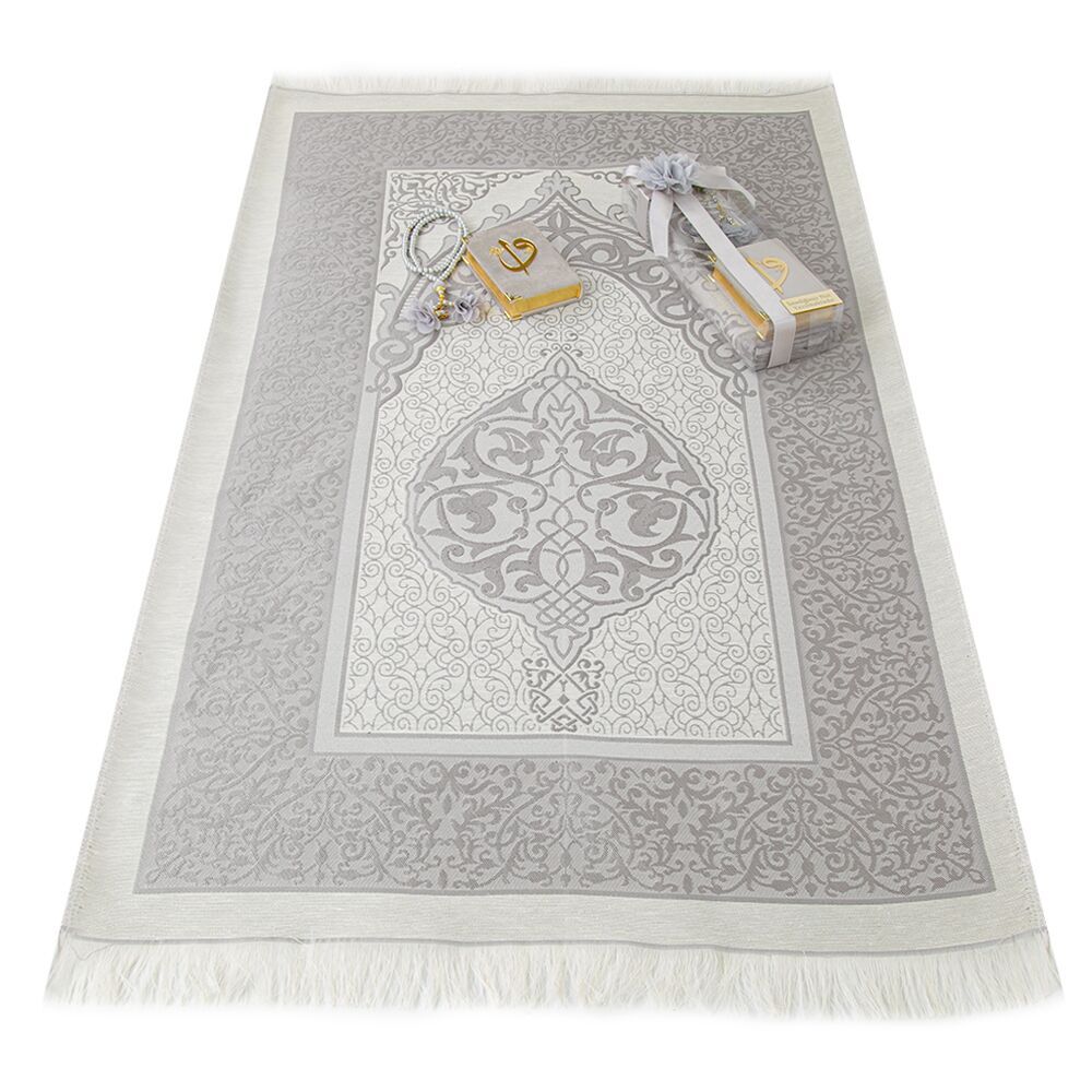 Hediyelik Kur’an-ı Kerim (Cep Boy), Seccade, Güllü İnci Tesbihli Set