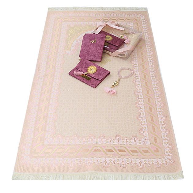 Hediyelik Seccade, Yasin Kitabı, Tesbih, Asetat Kutulu (26×23) Bordo