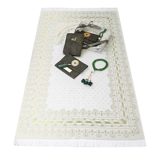 Hediyelik Seccade, Yasin Kitabı, Tesbih, Asetat Kutulu (26×23) Yeşil