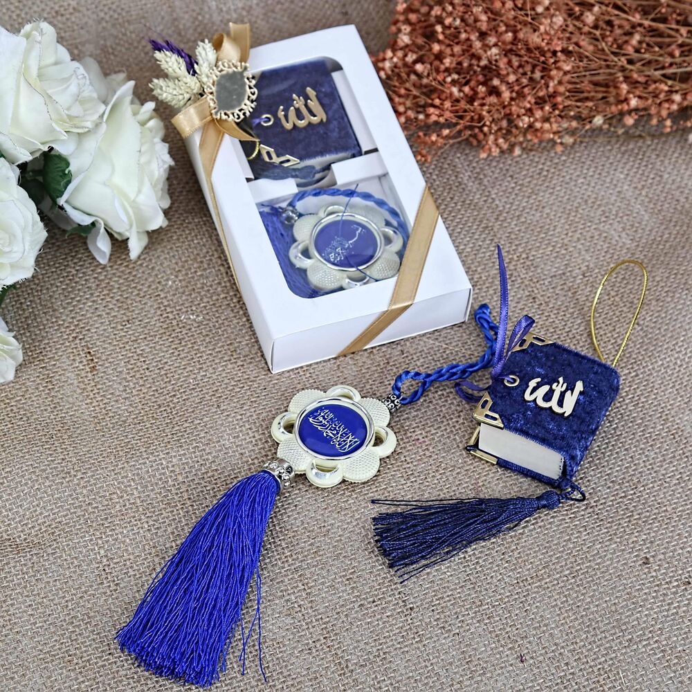 Araç Süsü Ayetel Kürsi Yazılı, Mini Kur’an Seti-Lacivert