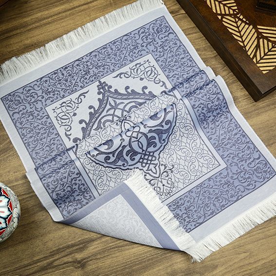 Ramazan Hediye Paketi  Çanta Boy Kur’an-ı Kerim, Tafta Seccade,33 lü Erkek Tesbih (17*25*6 cm 720 gr)-Lacivert