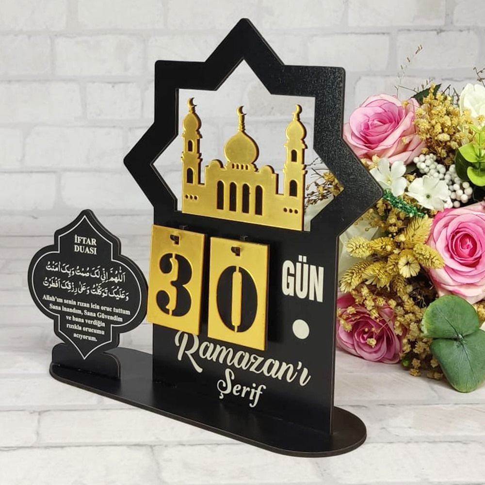 Masaüstü Ramazan Süsü, Oruç Dualı, Ramazan Takvimi Yıldız Model(26*23cm210 gr)