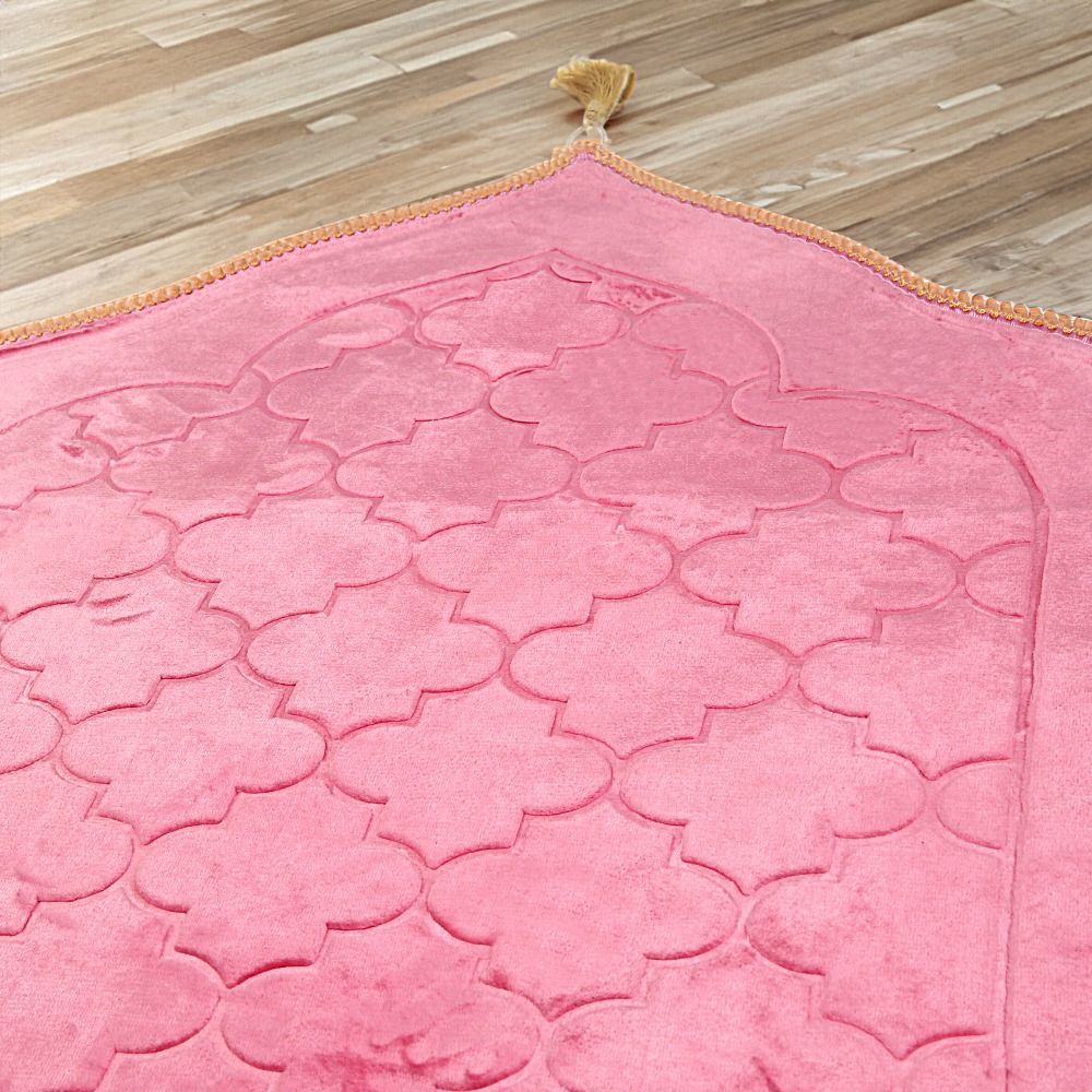 Soft Yumuşak Kapitone Peluş Seccade (80 x 120 cm - 900 gr)-Pembe
