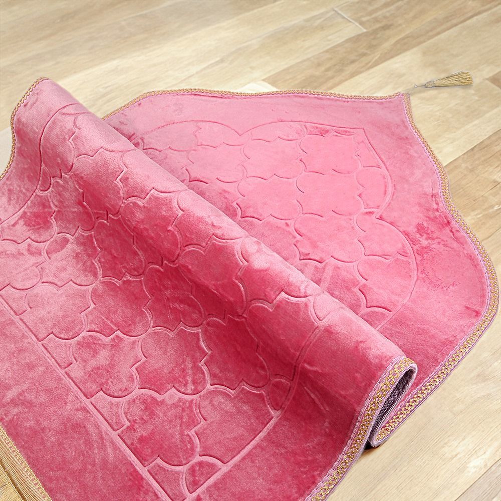 Soft Yumuşak Kapitone Peluş Seccade (80 x 120 cm - 900 gr)-Pembe