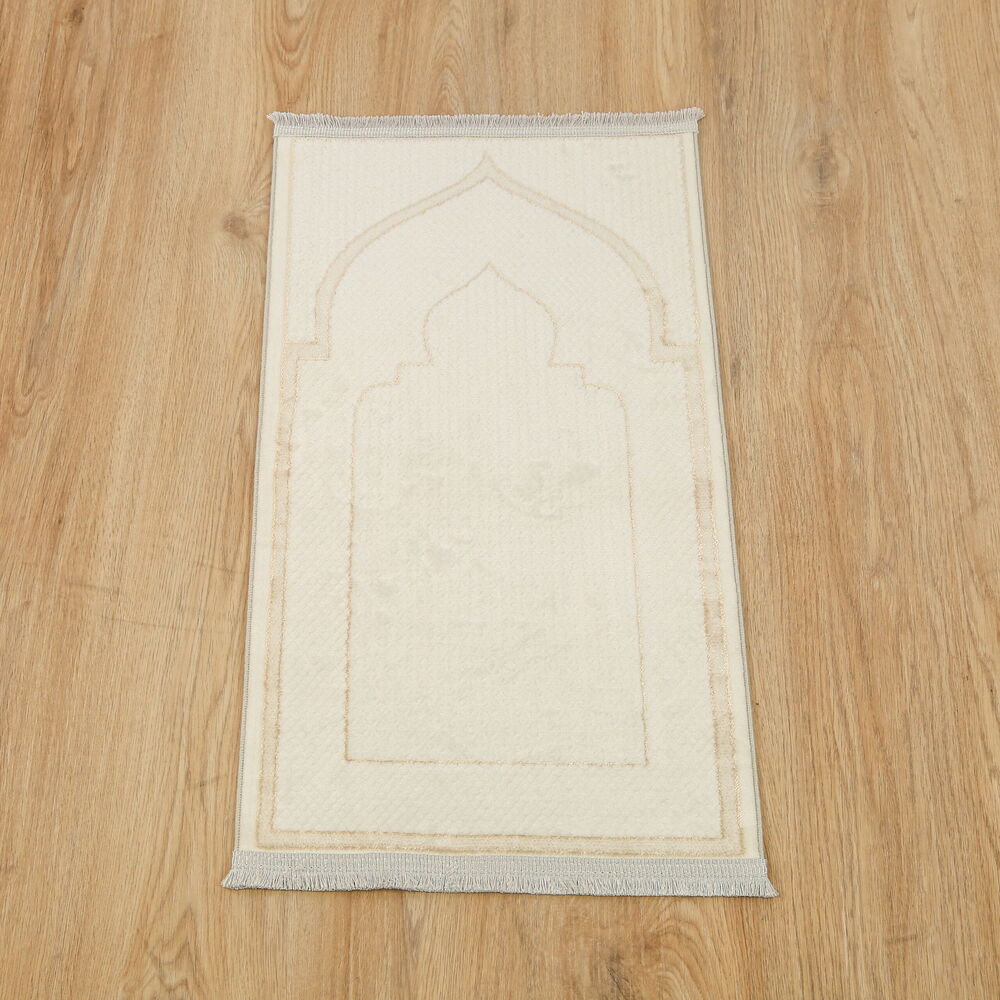 Lüks Kadife Elit Coçuk Seccade- Krem( 40*82 cm)