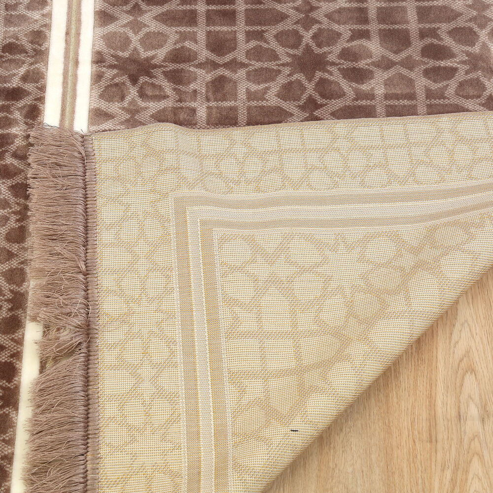 Edebali Lüks Kalın Kadife Halı Tipi  Soft Yumuşak  Seccade- Vizon (70*120 cm 1100 gr)