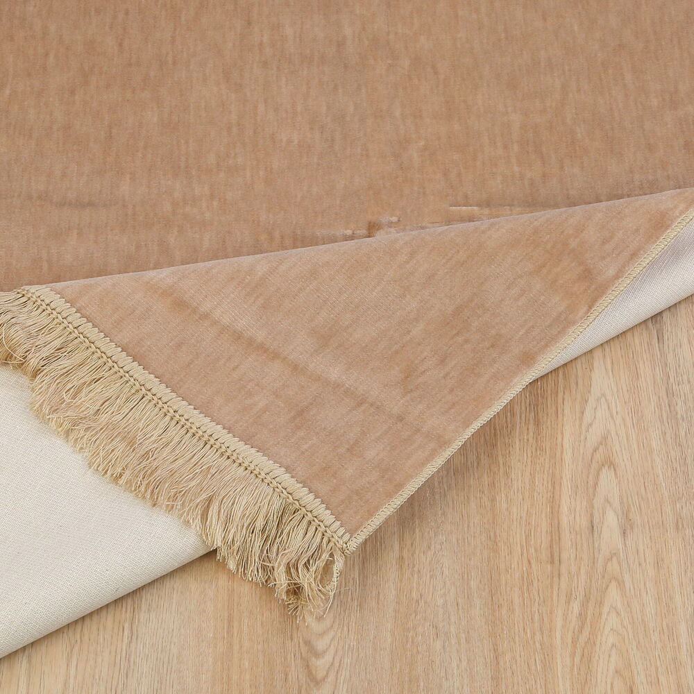 İsme Özel Sade Lüks  Kadife Seccade - Vizon (110 X 70 cm ,580 gr)