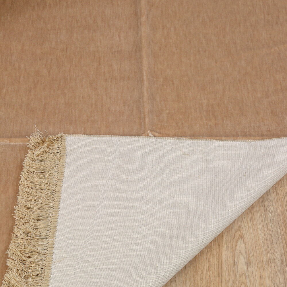 İsme Özel Sade Lüks  Kadife Seccade - Vizon (110 X 70 cm ,580 gr)