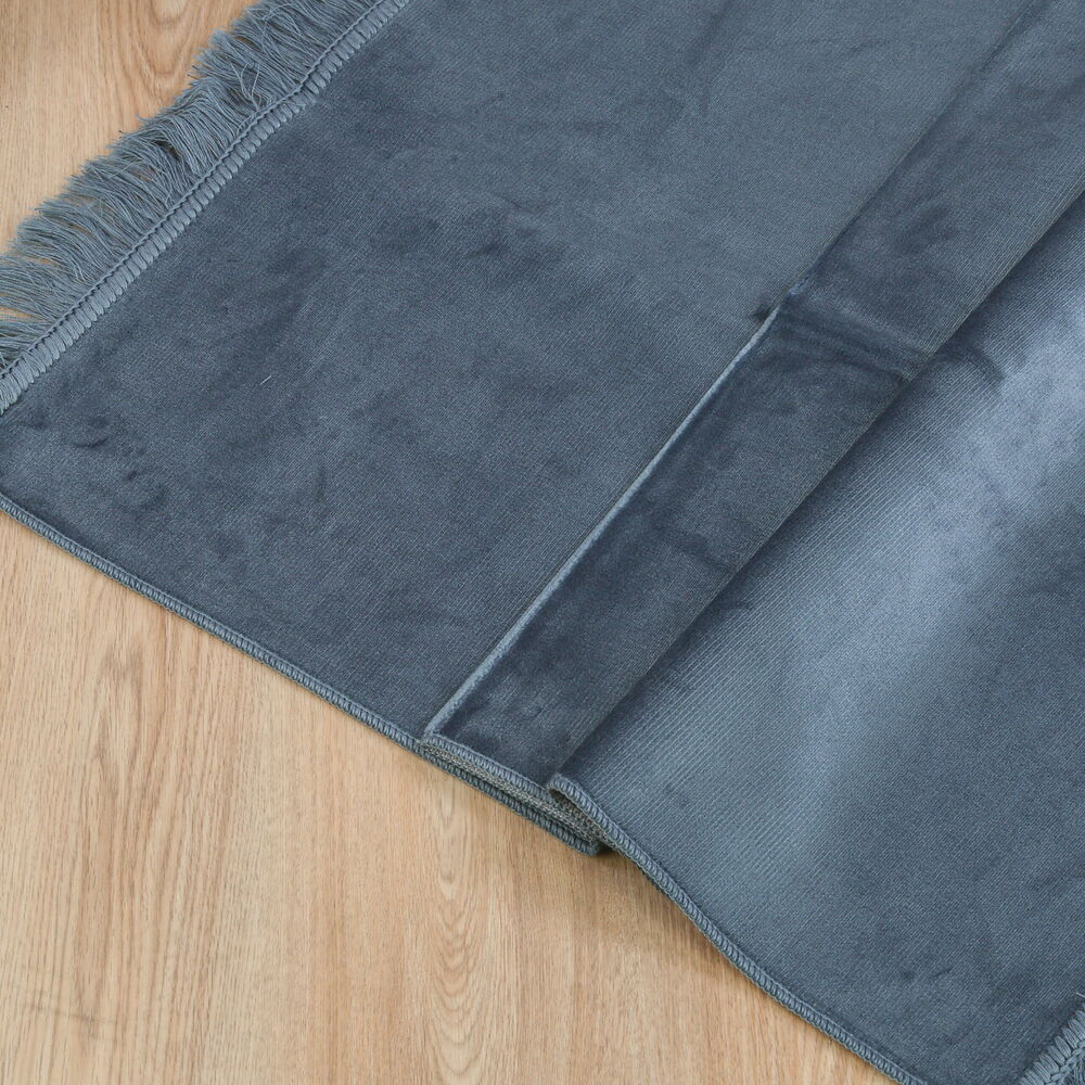 İsme Özel Sade Lüks  Kadife Seccade - Füme (110 X 70 cm ,580 gr)