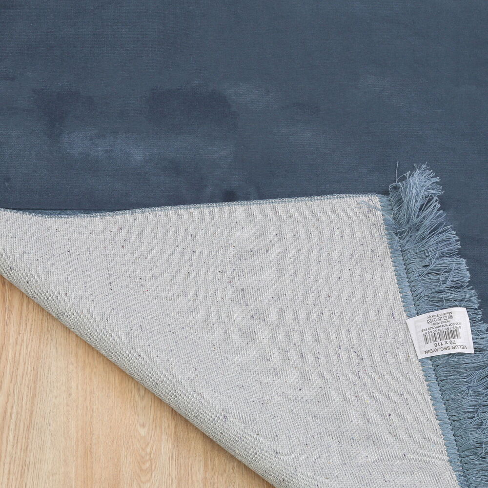 İsme Özel Sade Lüks  Kadife Seccade - Füme (110 X 70 cm ,580 gr)