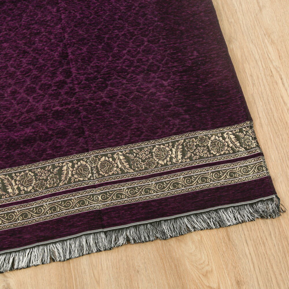 İsme Özel Osmanlı Sütunlu Şönil Seccade - Mor (75*115 cm)