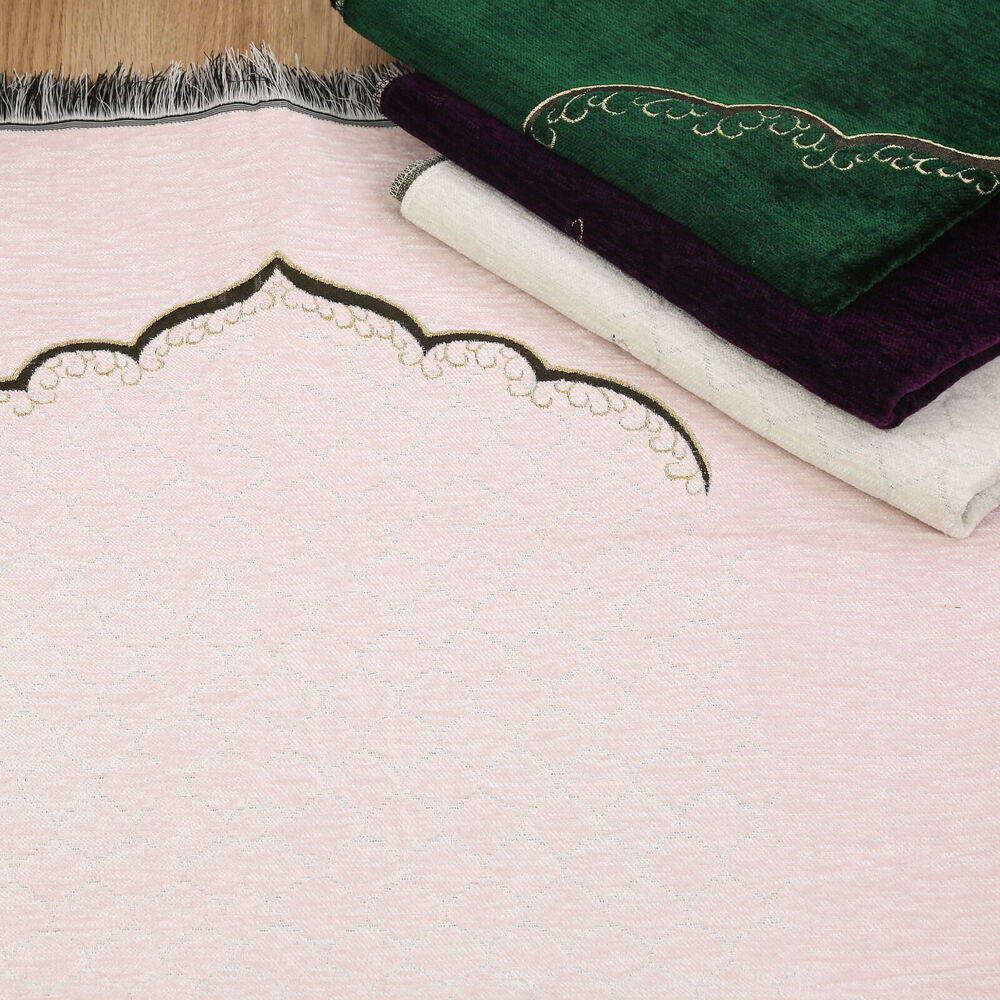 İsme Özel Osmanlı Sütunlu Şönil Seccade - Mor (75*115 cm)