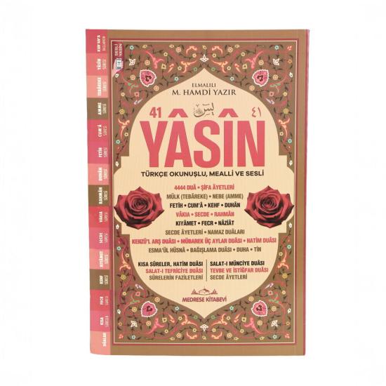41 Yasin 192 sayfa ,Fihristli, Karton Kapak, Şamua Kağıt, Sesli Yasin, Orta Boy (16*24 cm)