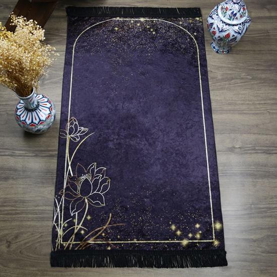 Çeyizlik Seccade Leyali Serisi Siyah 65×115 cm - 320 Gr