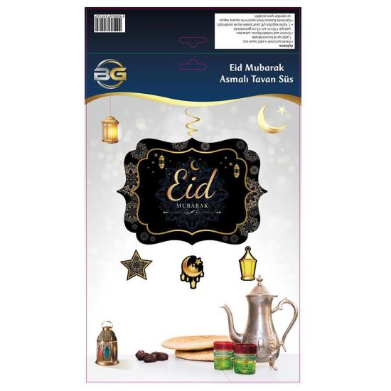 Ramazan Süsü Eid Mübarek Asmalı Tavan Süs Ramadan Kerim(130 x 33 cm)