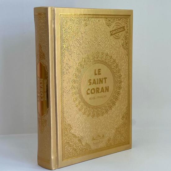 Kuran’ı Kerim Fransızca Hafız Boy Termo(Le Saınt Coran Traduction et Commentaire de Muhammed Hamıdullah 692 gr14*20cm)-Gold