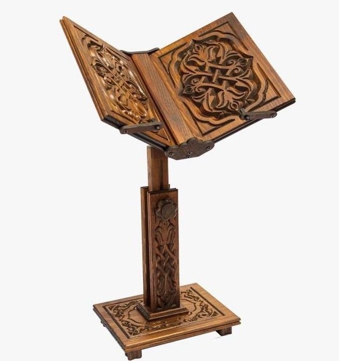 Ahşap Asansörlü  Ayaklı Kitab Okuma Stand Rahlesi Eskitme 80 cm  4,4 gr