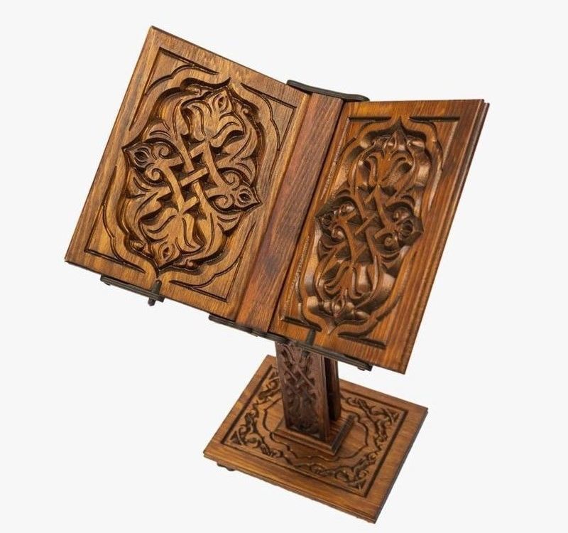 Ahşap Asansörlü  Ayaklı Kitab Okuma Stand Rahlesi Eskitme 80 cm  4,4 gr
