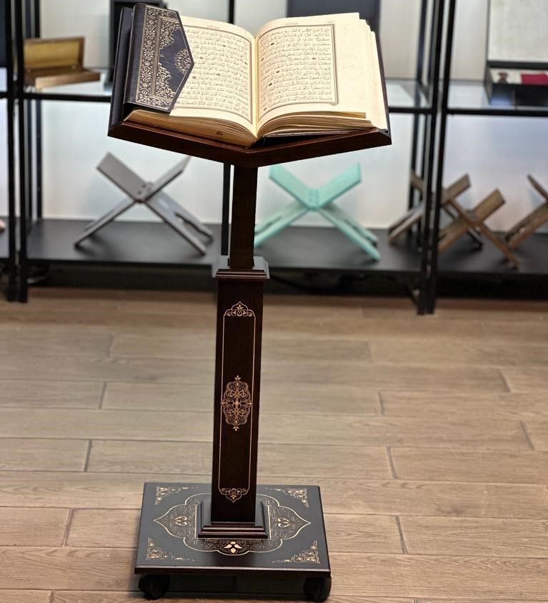 Lüks Desenli Küfi Ayarlanabilir Ahşap Rahle 90 cm