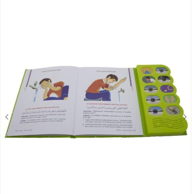 Namaz Öğreten Cihaz Resimli Kitap Seti Yeşil-64 Sayfa
