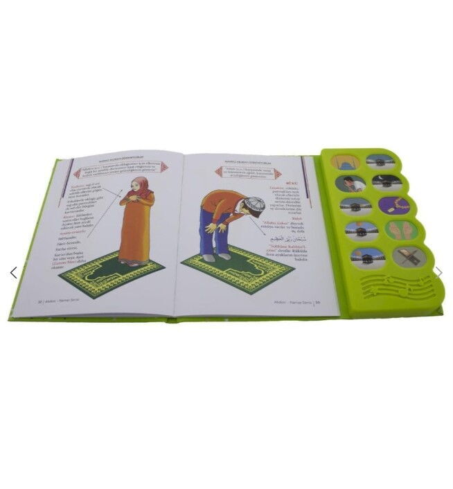 Namaz Öğreten Cihaz Resimli Kitap Seti Yeşil-64 Sayfa